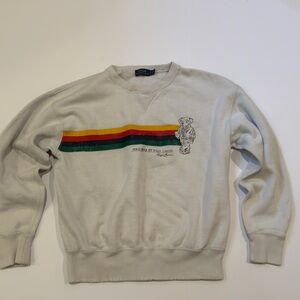 Ralph Lauren Crewneck Sweater - Gray with Multicolor Stripes